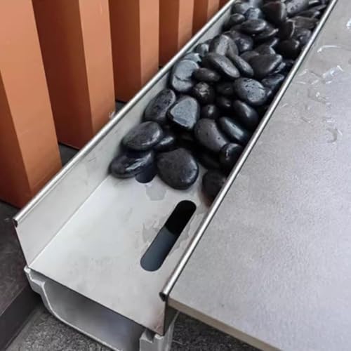 LMMIAOZ Hofentwässerungssystem-Set mit Gitter 100 x 22 x 15 cm Außenkanalrinne Fallrohrabdeckung für Terrassen-Regenwasserkanal Robuste Dachrinnengitter für effektives Wassermanagement von LMMIAOZ