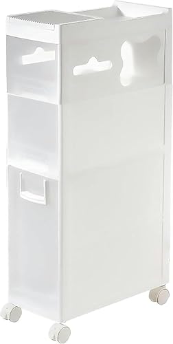 LMMIAOZ Schmaler vertikaler Aufbewahrungsschrank mit 4 Schubladen und Rollen für kleine Badezimmerräume. Schmales Design für Lücken. Organizer mit großer Kapazität (3 Ebenen, 19, von LMMIAOZ