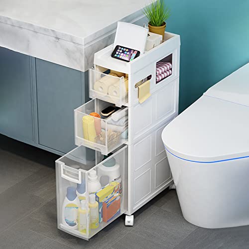 LMMIAOZ stapelbare Aufbewahrungsschubladen, Kleiner Eck-Unterschrank für das Badezimmer, schmaler Toilettenschrank, Badezimmer-Aufbewahrungsschrank, ideal für Toilettenpapierhalt von LMMIAOZ