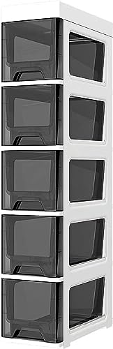 LMMIAOZ stapelbare Aufbewahrungsschubladen Badezimmer-Unterschrank, Aufbewahrungsschrank, 18 cm (7 Zoll), freistehender, schmaler Toilettenpapier-Aufbewahrungsschrank mit durchsi von LMMIAOZ