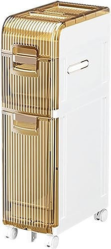 LMMIAOZ stapelbare Aufbewahrungsschubladen Kleiner Badezimmer-Bodenschrank, schmaler Badezimmer-Organizer mit Schubladen, seitlicher Toilettenschrank für kleine Räume und Ecken von LMMIAOZ