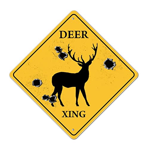LMMIXEE 30,5 cm Hirschkreuzungsschild "Caution Deer Xing", Metall-Blechschild, lustiges Aluminiumschild, lichtbeständig, Metallschild für Hütte, Landdekoration LMMIXEE 30,5 cm Hirschkreuzungsschild "Caution Deer Xing", Metall-Blechschild, lustiges Aluminiumschild, lichtbeständig, Metallschild für Hütte, Landdekoration von LMMIXEE