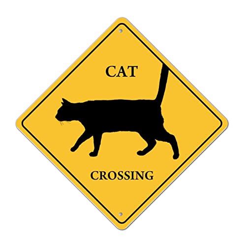 Cat Xing Crossing Schild Caution Cat Xing Retro Vintage Metallschild Beware of Cat Crossing Warnschild Wetterfest Aluminium Schild Plaque für Straße Rasen Tor Lustiges Geschenk 30,5 cm Cat Xing Crossing Schild Caution Cat Xing Retro Vintage Metallschild Beware of Cat Crossing Warnschild Wetterfest Aluminium Schild Plaque für Straße Rasen Tor Lustiges Geschenk 30,5 cm von LMMIXEE