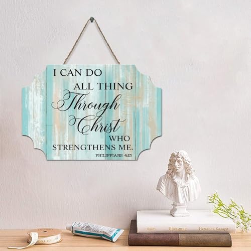 LMMIXEE Holzpalettenschild mit Bibelvers im Vintage-Stil, Aufschrift "I Can Do All Thing Through Christ Who Strengthens Me.", rustikal, christlich, Wandkunst, Küche, Wandschild, Einweihungsgeschenk LMMIXEE Holzpalettenschild mit Bibelvers im Vintage-Stil, Aufschrift "I Can Do All Thing Through Christ Who Strengthens Me.", rustikal, christlich, Wandkunst, Küche, Wandschild, Einweihungsgeschenk von LMMIXEE