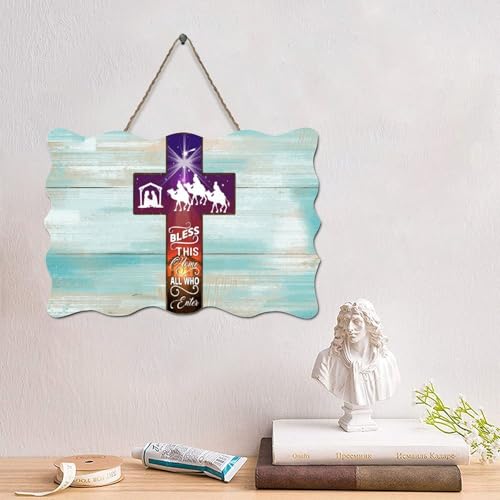 LMMIXEE Holzschild "Bless This Home All Who Enter", Bibelvers, christliche Holzschilder, rustikaler Wandaufhänger, Bauernhaus, Wandkunst, religiös für Zuhause, Küche, Badezimmer, Wohnzimmer, 15,2 x LMMIXEE Holzschild "Bless This Home All Who Enter", Bibelvers, christliche Holzschilder, rustikaler Wandaufhänger, Bauernhaus, Wandkunst, religiös für Zuhause, Küche, Badezimmer, Wohnzimmer, 15,2 x von LMMIXEE