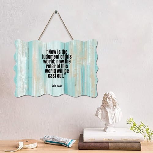 LMMIXEE Holzschild "Now Is The Judgment of This World", Bibelvers, christliches Holzschild, rustikaler Wandaufhänger, Bauernhaus, Wandkunst, religiös für Zuhause, Küche, Badezimmer, Wohnzimmer, 15,2 x LMMIXEE Holzschild "Now Is The Judgment of This World", Bibelvers, christliches Holzschild, rustikaler Wandaufhänger, Bauernhaus, Wandkunst, religiös für Zuhause, Küche, Badezimmer, Wohnzimmer, 15,2 x von LMMIXEE