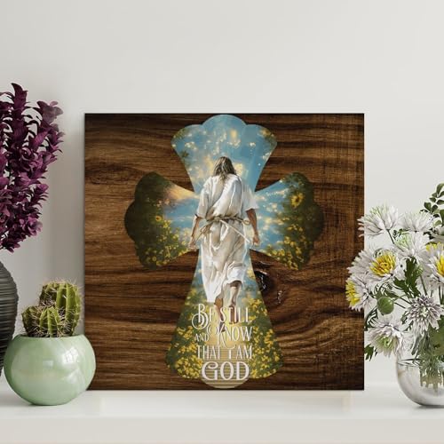 LMMIXEE Holzschild mit Aufschrift "Be still And Know That I Am God", Jesus, Bibelvers, Holzschilder, rustikaler Wandaufhänger, Bauernhaus, Wandkunst, christlich für Zuhause, Küche, Wohnzimmer, Café LMMIXEE Holzschild mit Aufschrift "Be still And Know That I Am God", Jesus, Bibelvers, Holzschilder, rustikaler Wandaufhänger, Bauernhaus, Wandkunst, christlich für Zuhause, Küche, Wohnzimmer, Café von LMMIXEE