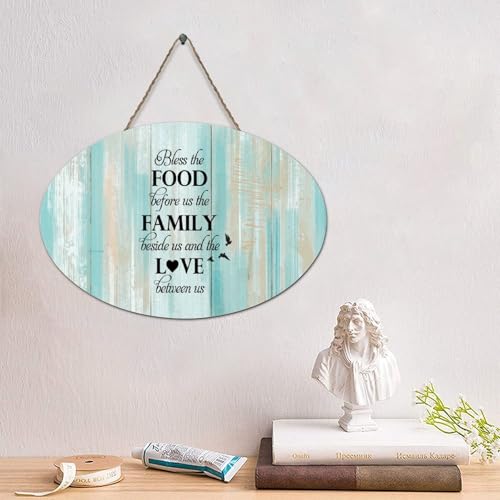 LMMIXEE Holzschild mit Aufschrift "Bless The Food before Us The Family", Jesus, Bibelvers, Holzschild, rustikaler Wandaufhänger, Wandkunst, Jesus-Zitat für Zuhause, Schlafzimmer, Wohnzimmer LMMIXEE Holzschild mit Aufschrift "Bless The Food before Us The Family", Jesus, Bibelvers, Holzschild, rustikaler Wandaufhänger, Wandkunst, Jesus-Zitat für Zuhause, Schlafzimmer, Wohnzimmer von LMMIXEE