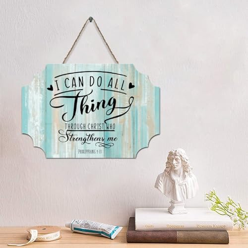 LMMIXEE Holzschild mit Aufschrift "I Can Do All Thing Through Christ", Jesus, Bibelvers, Holzschild, Dekoration, Wandkunst, Wandaufhänger, Schild, religiöser Glaube, für Wohnzimmer, Schlafzimmer LMMIXEE Holzschild mit Aufschrift "I Can Do All Thing Through Christ", Jesus, Bibelvers, Holzschild, Dekoration, Wandkunst, Wandaufhänger, Schild, religiöser Glaube, für Wohnzimmer, Schlafzimmer von LMMIXEE