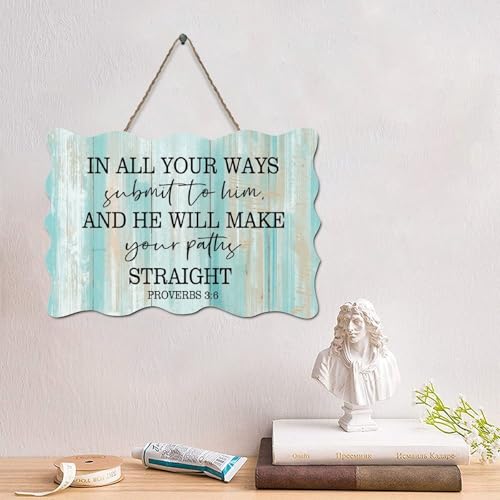LMMIXEE Holzschild mit Aufschrift "In All Your Ways Submit to Him", Jesus, Bibelvers, Holzschilder, rustikaler Wandaufhänger, Bauernhaus, Wandkunst, religiös für Wohnzimmer, Schlafzimmer, Büro, 10,2 x LMMIXEE Holzschild mit Aufschrift "In All Your Ways Submit to Him", Jesus, Bibelvers, Holzschilder, rustikaler Wandaufhänger, Bauernhaus, Wandkunst, religiös für Wohnzimmer, Schlafzimmer, Büro, 10,2 x von LMMIXEE