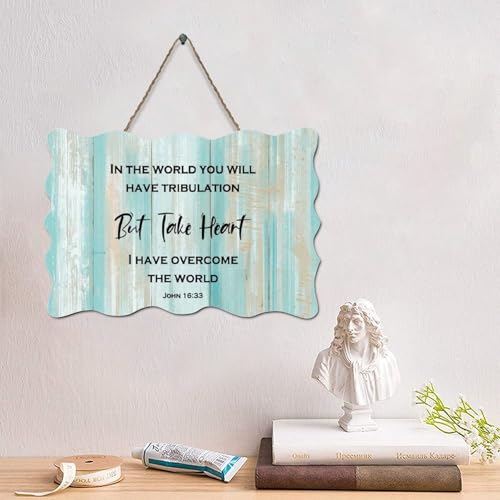 LMMIXEE Holzschild mit Aufschrift "In The World You Will Have Tribulation", Jesus, Bibelvers, Holzschild, Bauernhaus, rustikale Familie, Wandkunst, Jesus-Zitat für Zuhause, Küche, Badezimmer LMMIXEE Holzschild mit Aufschrift "In The World You Will Have Tribulation", Jesus, Bibelvers, Holzschild, Bauernhaus, rustikale Familie, Wandkunst, Jesus-Zitat für Zuhause, Küche, Badezimmer von LMMIXEE