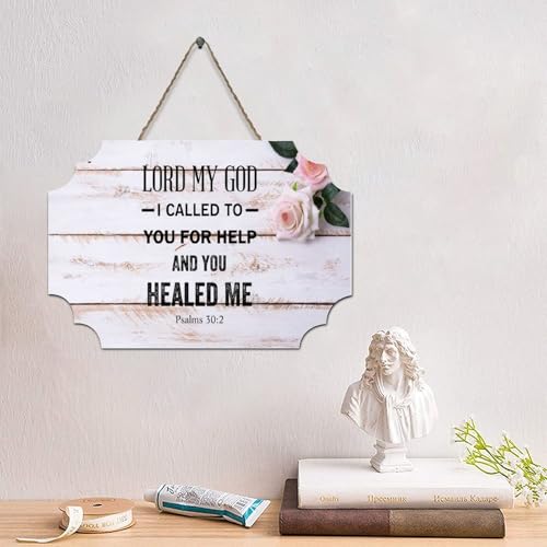 LMMIXEE Holzschild mit Aufschrift "Lord My God, I Called to You for Help, And You Healed Me Psalms, 30~2, Holzschild, Dekoration, Wandkunst, Wandaufhänger, Schild mit christlichem Zitat für LMMIXEE Holzschild mit Aufschrift "Lord My God, I Called to You for Help, And You Healed Me Psalms, 30~2, Holzschild, Dekoration, Wandkunst, Wandaufhänger, Schild mit christlichem Zitat für von LMMIXEE
