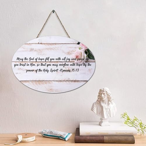 LMMIXEE Holzschild mit Aufschrift "May The God of Hope Fill You with All Joy And Peace" - Jesus-Holzschilder, rustikaler Wandaufhänger, Wandkunst, Jesus-Zitat für Küche, Schlafzimmer, Wohnzimmer LMMIXEE Holzschild mit Aufschrift "May The God of Hope Fill You with All Joy And Peace" - Jesus-Holzschilder, rustikaler Wandaufhänger, Wandkunst, Jesus-Zitat für Küche, Schlafzimmer, Wohnzimmer von LMMIXEE