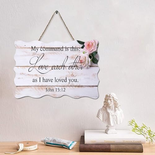 LMMIXEE Holzschild mit Aufschrift "My Command Is This Love Each As I Have Loved You". 15,2 x 25,4 cm (15,2 x 25,4 cm) von LMMIXEE