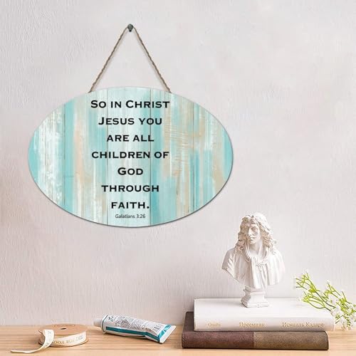 LMMIXEE Holzschild mit Aufschrift "So in Christ Jesus You Are All Children of God through Faith", Bibelvers, Holzschild, Dekoration, religiöse Wandkunst, Wandaufhänger für Zuhause, Schlafzimmer LMMIXEE Holzschild mit Aufschrift "So in Christ Jesus You Are All Children of God through Faith", Bibelvers, Holzschild, Dekoration, religiöse Wandkunst, Wandaufhänger für Zuhause, Schlafzimmer von LMMIXEE