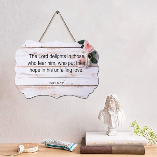 LMMIXEE Holzschild mit Aufschrift "The Lord Delights in Those Who Fear Him", Vintage-Schriftzug, christliche Wandkunst, rustikale Wanddekorationen für Wohnzimmer, Küche, Heimdekoration LMMIXEE Holzschild mit Aufschrift "The Lord Delights in Those Who Fear Him", Vintage-Schriftzug, christliche Wandkunst, rustikale Wanddekorationen für Wohnzimmer, Küche, Heimdekoration von LMMIXEE