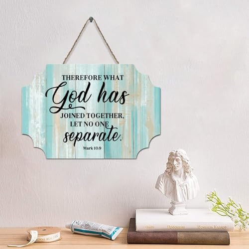 LMMIXEE Holzschild mit Aufschrift "Therefore What God Has Jes", Bibelvers, Holzschild, rustikaler Wandaufhänger, Bauernhaus, Wandkunst, christlich, für Schlafzimmer, Wohnzimmer, Einweihungsgeschenk LMMIXEE Holzschild mit Aufschrift "Therefore What God Has Jes", Bibelvers, Holzschild, rustikaler Wandaufhänger, Bauernhaus, Wandkunst, christlich, für Schlafzimmer, Wohnzimmer, Einweihungsgeschenk von LMMIXEE