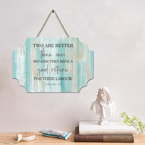 LMMIXEE Holzschild mit Aufschrift "Two Are Better Than One", rustikale Schrift, christliche, religiöse Wanddekoration für Wohnzimmer, rustikale Wandkunst, Küche, Retro-Hängeschild, Einweihungsgeschenk LMMIXEE Holzschild mit Aufschrift "Two Are Better Than One", rustikale Schrift, christliche, religiöse Wanddekoration für Wohnzimmer, rustikale Wandkunst, Küche, Retro-Hängeschild, Einweihungsgeschenk von LMMIXEE