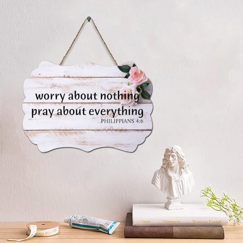 LMMIXEE Holzschild mit Aufschrift "Worry About Nothing Pray About Everything" Philipper 4 6-1, Bibelvers, rustikaler Wandaufhänger, Wandkunst für Zuhause, Schlafzimmer, Wohnzimmer, Hochzeitsgeschenke LMMIXEE Holzschild mit Aufschrift "Worry About Nothing Pray About Everything" Philipper 4 6-1, Bibelvers, rustikaler Wandaufhänger, Wandkunst für Zuhause, Schlafzimmer, Wohnzimmer, Hochzeitsgeschenke von LMMIXEE