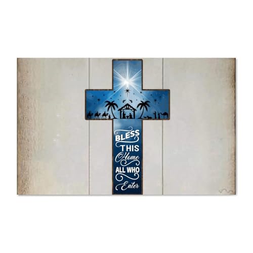 LMMIXEE Holzschild mit Bibelvers "Bless This Home All Who Enter", christliches Holzschild, Bauernhaus-Dekor, Wandkunst, Wandaufhänger, Schild mit christlichem Zitat für Küche, Schlafzimmer, Wohnzimmer LMMIXEE Holzschild mit Bibelvers "Bless This Home All Who Enter", christliches Holzschild, Bauernhaus-Dekor, Wandkunst, Wandaufhänger, Schild mit christlichem Zitat für Küche, Schlafzimmer, Wohnzimmer von LMMIXEE