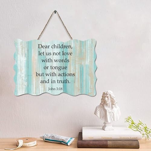 LMMIXEE Holzschild mit Bibelvers "Dear Children,let Us Not Love with Words 3:18", 10,2 x 15,2 cm, christliche Wanddekoration, Wandkunst für Zuhause, Küche, Badezimmer, Wohnzimmer LMMIXEE Holzschild mit Bibelvers "Dear Children,let Us Not Love with Words 3:18", 10,2 x 15,2 cm, christliche Wanddekoration, Wandkunst für Zuhause, Küche, Badezimmer, Wohnzimmer von LMMIXEE