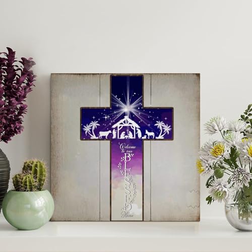 LMMIXEE Holzschild mit Bibelvers im Vintage-Stil, Aufschrift "Welcome to Our Blessed Home", 20,3 x 20,3 cm, rustikale christliche Holzkunst, Bauernhaus-Dekoration, Küchen-Wandschild, Heimdekoration LMMIXEE Holzschild mit Bibelvers im Vintage-Stil, Aufschrift "Welcome to Our Blessed Home", 20,3 x 20,3 cm, rustikale christliche Holzkunst, Bauernhaus-Dekoration, Küchen-Wandschild, Heimdekoration von LMMIXEE