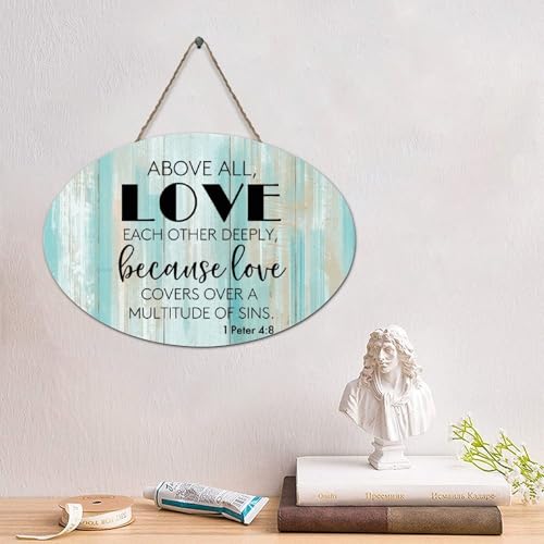 LMMIXEE Holzschild mit Bibelvers und Aufschrift "Above All, Love Each Deeply", 10,2 x 15,2 cm, Schriftdruck, Familienwandkunst für Zuhause, Küche, Badezimmer, Wohnzimmer LMMIXEE Holzschild mit Bibelvers und Aufschrift "Above All, Love Each Deeply", 10,2 x 15,2 cm, Schriftdruck, Familienwandkunst für Zuhause, Küche, Badezimmer, Wohnzimmer von LMMIXEE