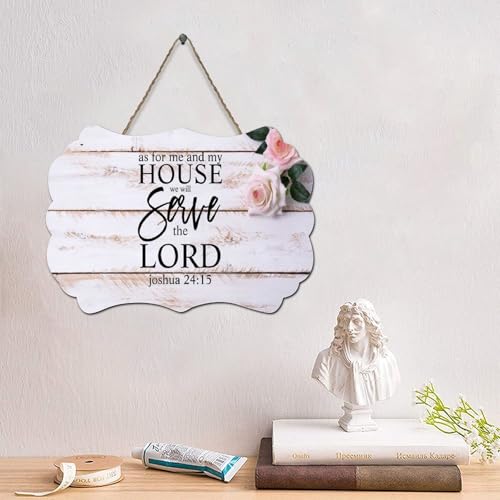 LMMIXEE Holzschild mit Bibelvers und Aufschrift "As for Me My House We Will Serve The Lord", christliches Holzschild, rustikale Familienwandkunst, religiös für Zuhause, Küche, Badezimmer, Wohnzimmer LMMIXEE Holzschild mit Bibelvers und Aufschrift "As for Me My House We Will Serve The Lord", christliches Holzschild, rustikale Familienwandkunst, religiös für Zuhause, Küche, Badezimmer, Wohnzimmer von LMMIXEE