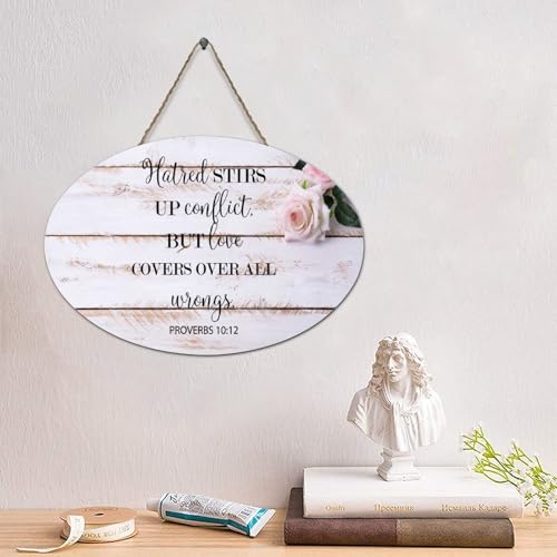 LMMIXEE Holzschild mit Bibelvers und Aufschrift "Hatred Stirs Up Conflict, but Love", rustikaler Wandaufhänger, Bauernhaus, Wandkunst, religiös für Zuhause, Schlafzimmer, Küche, Wohnzimmer, 15,2 x LMMIXEE Holzschild mit Bibelvers und Aufschrift "Hatred Stirs Up Conflict, but Love", rustikaler Wandaufhänger, Bauernhaus, Wandkunst, religiös für Zuhause, Schlafzimmer, Küche, Wohnzimmer, 15,2 x von LMMIXEE