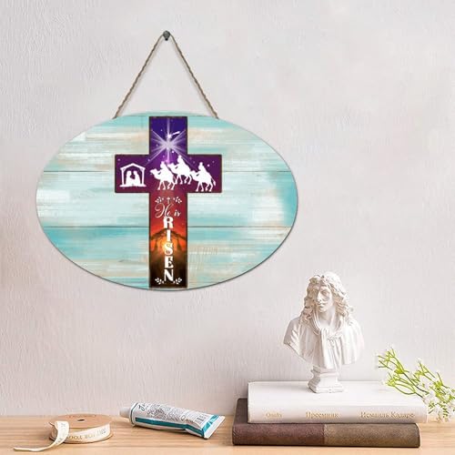 LMMIXEE Holzschild mit Bibelvers und Aufschrift "He Is Risen", christliches Holzschild, Bauernhaus-Dekor, Wandkunst, Wandaufhänger, Schild, Jesus-Zitat für Wohnzimmer, Schlafzimmer, Büro, 10,2 x 15,2 LMMIXEE Holzschild mit Bibelvers und Aufschrift "He Is Risen", christliches Holzschild, Bauernhaus-Dekor, Wandkunst, Wandaufhänger, Schild, Jesus-Zitat für Wohnzimmer, Schlafzimmer, Büro, 10,2 x 15,2 von LMMIXEE