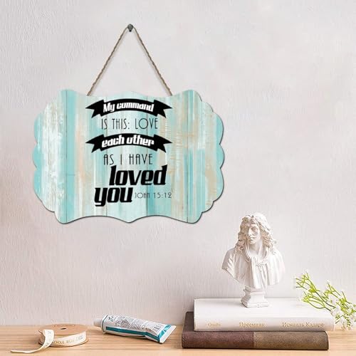 LMMIXEE Holzschild mit Bibelvers und Aufschrift "My Command Is This Love", rustikaler Wandaufhänger, Bauernhaus, Wandkunst, religiöses Zitat für Zuhause, Schlafzimmer, Wohnzimmer, Hochzeitsgeschenke LMMIXEE Holzschild mit Bibelvers und Aufschrift "My Command Is This Love", rustikaler Wandaufhänger, Bauernhaus, Wandkunst, religiöses Zitat für Zuhause, Schlafzimmer, Wohnzimmer, Hochzeitsgeschenke von LMMIXEE