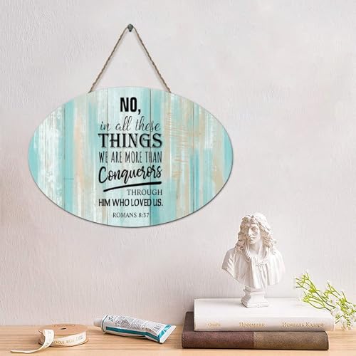 LMMIXEE Holzschild mit Bibelvers und Aufschrift "No, in All These Things We're More Than Conquerors", rustikaler Wandaufhänger, Wandkunst, christlich, für Zuhause, Schlafzimmer, Küche, Wohnzimmer LMMIXEE Holzschild mit Bibelvers und Aufschrift "No, in All These Things We're More Than Conquerors", rustikaler Wandaufhänger, Wandkunst, christlich, für Zuhause, Schlafzimmer, Küche, Wohnzimmer von LMMIXEE