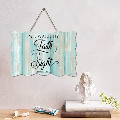 LMMIXEE Holzschild mit Bibelvers und Aufschrift "We Walk by Faith Not", christliches Holzschild, Bauernhaus-Dekoration, Wandkunst, Wandaufhänger, religiös für Wohnzimmer, Schlafzimmer, neues Haus LMMIXEE Holzschild mit Bibelvers und Aufschrift "We Walk by Faith Not", christliches Holzschild, Bauernhaus-Dekoration, Wandkunst, Wandaufhänger, religiös für Wohnzimmer, Schlafzimmer, neues Haus von LMMIXEE