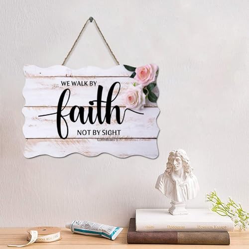 LMMIXEE Holzschild mit Bibelvers und Aufschrift "We Walk by Faith Not by Sight" Korinther 5 7-2, rustikaler Wandaufhänger, Wandkunst, religiöser Glaube für Wohnzimmer, Schlafzimmer, Büro, 15,2 x 25,4 LMMIXEE Holzschild mit Bibelvers und Aufschrift "We Walk by Faith Not by Sight" Korinther 5 7-2, rustikaler Wandaufhänger, Wandkunst, religiöser Glaube für Wohnzimmer, Schlafzimmer, Büro, 15,2 x 25,4 von LMMIXEE