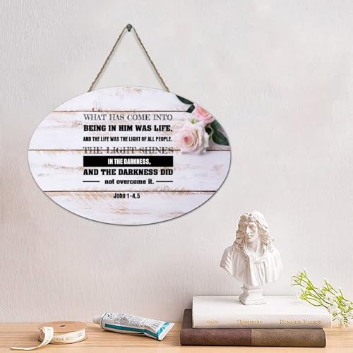 LMMIXEE Holzschild mit Bibelvers und Aufschrift "What Has Come Into Being in Him Was Life", rustikale christliche Holzkunst, Küche, Heimdekoration, Einweihungsgeschenk LMMIXEE Holzschild mit Bibelvers und Aufschrift "What Has Come Into Being in Him Was Life", rustikale christliche Holzkunst, Küche, Heimdekoration, Einweihungsgeschenk von LMMIXEE
