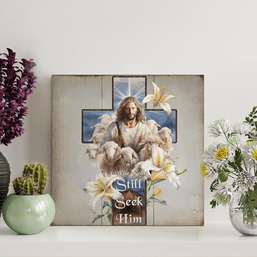 LMMIXEE Holzschild mit Bibelvers und Aufschrift "Wise Men still seek him", christliches Holzschild, Bauernhaus-Dekor, Wandkunst, Wandaufhänger, Schild, religiöses Zitat für Zuhause, Schlafzimmer LMMIXEE Holzschild mit Bibelvers und Aufschrift "Wise Men still seek him", christliches Holzschild, Bauernhaus-Dekor, Wandkunst, Wandaufhänger, Schild, religiöses Zitat für Zuhause, Schlafzimmer von LMMIXEE