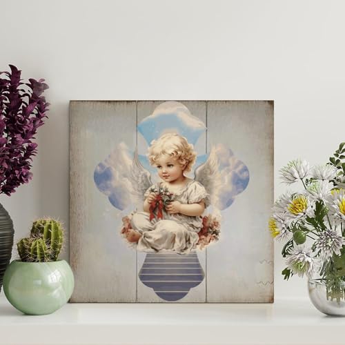 LMMIXEE Holzschild mit Engelskreuz, Jesus, Bibelvers, Holzschild, Bauernhaus, Familie, Wandkunst, rustikale Wanddekoration, Jesus-Zitat für Zuhause, Küche, Badezimmer, Wohnzimmer, 20,3 x 20,3 cm LMMIXEE Holzschild mit Engelskreuz, Jesus, Bibelvers, Holzschild, Bauernhaus, Familie, Wandkunst, rustikale Wanddekoration, Jesus-Zitat für Zuhause, Küche, Badezimmer, Wohnzimmer, 20,3 x 20,3 cm von LMMIXEE