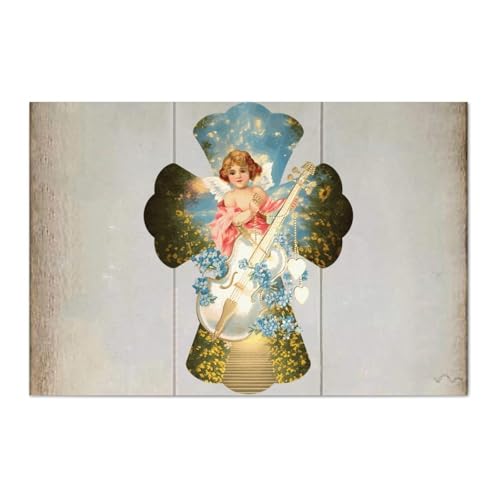 LMMIXEE Holzschild mit Engelskreuz, Vintage-Schriftdruck, christliche, religiöse Wanddekorationen für Wohnzimmer, rustikale Wandkunst, Küche, Heimdekoration, Hängeschilder, Einweihungsgeschenk, 30,5 x LMMIXEE Holzschild mit Engelskreuz, Vintage-Schriftdruck, christliche, religiöse Wanddekorationen für Wohnzimmer, rustikale Wandkunst, Küche, Heimdekoration, Hängeschilder, Einweihungsgeschenk, 30,5 x von LMMIXEE