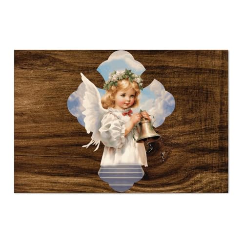 LMMIXEE Holzschild mit Engelskreuz, Vintage-Stil, christliche religiöse Wandkunst, rustikale Wanddekorationen für Wohnzimmer, Küche, Einweihungsgeschenk, 30,5 x 20,3 cm LMMIXEE Holzschild mit Engelskreuz, Vintage-Stil, christliche religiöse Wandkunst, rustikale Wanddekorationen für Wohnzimmer, Küche, Einweihungsgeschenk, 30,5 x 20,3 cm von LMMIXEE