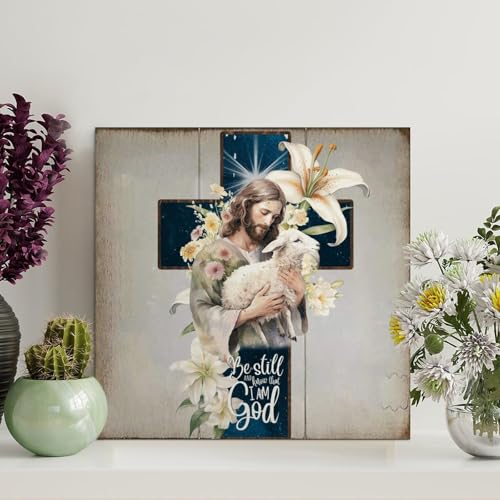 LMMIXEE Holzschild mit modernem Bibelvers und Aufschrift "Be still and Know That I Am God", 30,5 x 30,5 cm, Bauernhaus, Wandkunst, Wanddekoration, Wandaufhänger für Zuhause, Küche, Badezimmer LMMIXEE Holzschild mit modernem Bibelvers und Aufschrift "Be still and Know That I Am God", 30,5 x 30,5 cm, Bauernhaus, Wandkunst, Wanddekoration, Wandaufhänger für Zuhause, Küche, Badezimmer von LMMIXEE