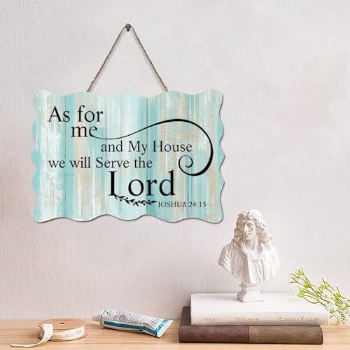 LMMIXEE Holzschilder mit Aufschrift "As for Me My House We Will Serve The Lord", rustikale christliche Schrift, religiöse Wandkunst, rustikale Wanddekoration für Wohnzimmer, Küche, Heimdekoration LMMIXEE Holzschilder mit Aufschrift "As for Me My House We Will Serve The Lord", rustikale christliche Schrift, religiöse Wandkunst, rustikale Wanddekoration für Wohnzimmer, Küche, Heimdekoration von LMMIXEE