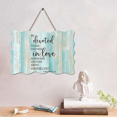 LMMIXEE Holzschilder mit Aufschrift "Be Devoted to One An in Love", rustikale Schrift, christliche Wandkunst, rustikale Wanddekorationen für Wohnzimmer, Küche, Heimdekoration, Einweihungsgeschenk LMMIXEE Holzschilder mit Aufschrift "Be Devoted to One An in Love", rustikale Schrift, christliche Wandkunst, rustikale Wanddekorationen für Wohnzimmer, Küche, Heimdekoration, Einweihungsgeschenk von LMMIXEE