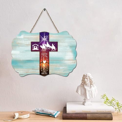 LMMIXEE Holzschilder mit Bibelvers und Aufschrift "Faith Family Love Hope Trust", rustikaler Wandaufhänger, Bauernhaus, Wandkunst, religiöser Glaube für Zuhause, Küche, Wohnzimmer, Café, Bar, 10,2 x LMMIXEE Holzschilder mit Bibelvers und Aufschrift "Faith Family Love Hope Trust", rustikaler Wandaufhänger, Bauernhaus, Wandkunst, religiöser Glaube für Zuhause, Küche, Wohnzimmer, Café, Bar, 10,2 x von LMMIXEE