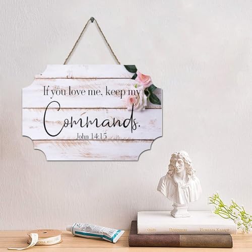 LMMIXEE Lustiges Holzpalettenschild mit Bibelvers und Aufschrift "If You Love Me, Keep My Commands", rustikal, christlich, 15,2 x 25,4 cm, rustikal, christlich, Wandkunst, Küche, Wandschild LMMIXEE Lustiges Holzpalettenschild mit Bibelvers und Aufschrift "If You Love Me, Keep My Commands", rustikal, christlich, 15,2 x 25,4 cm, rustikal, christlich, Wandkunst, Küche, Wandschild von LMMIXEE