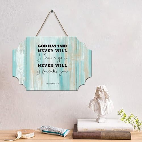 LMMIXEE Lustiges Holzschild mit Bibelvers, christliches Palettenschild "God Has Said Never Will I Leave You", 10,2 x 15,2 cm, christliche Familie, Wandkunst, Dekoration für Zuhause, Küche, Badezimmer LMMIXEE Lustiges Holzschild mit Bibelvers, christliches Palettenschild "God Has Said Never Will I Leave You", 10,2 x 15,2 cm, christliche Familie, Wandkunst, Dekoration für Zuhause, Küche, Badezimmer von LMMIXEE