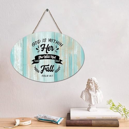 LMMIXEE Lustiges Holzschild mit Bibelvers "God Is Within Her She Will Not", 15,2 x 25,4 cm, rustikal, christlich, Wandkunst, Bauernhaus, Küche, Heimdekoration, Einweihungsgeschenk LMMIXEE Lustiges Holzschild mit Bibelvers "God Is Within Her She Will Not", 15,2 x 25,4 cm, rustikal, christlich, Wandkunst, Bauernhaus, Küche, Heimdekoration, Einweihungsgeschenk von LMMIXEE