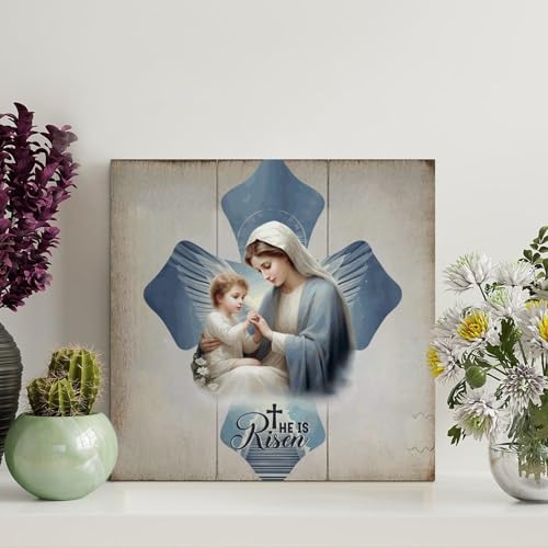 LMMIXEE Lustiges Holzschild mit Bibelvers und Aufschrift "He Is Risen", 20,3 x 20,3 cm, christliches Bauernhaus, Wandkunst, Wanddekoration, Wandaufhänger für Wohnzimmer, Schlafzimmer, Büro LMMIXEE Lustiges Holzschild mit Bibelvers und Aufschrift "He Is Risen", 20,3 x 20,3 cm, christliches Bauernhaus, Wandkunst, Wanddekoration, Wandaufhänger für Wohnzimmer, Schlafzimmer, Büro von LMMIXEE