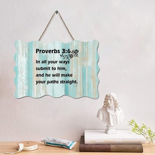 LMMIXEE Lustiges Holzschild mit Bibelvers und Aufschrift "In All Your Ways Submit to Him", Holzschilder, 15,2 x 25,4 cm, christliche Schrift, Familie, Wandkunst für Schlafzimmer, Wohnzimmer LMMIXEE Lustiges Holzschild mit Bibelvers und Aufschrift "In All Your Ways Submit to Him", Holzschilder, 15,2 x 25,4 cm, christliche Schrift, Familie, Wandkunst für Schlafzimmer, Wohnzimmer von LMMIXEE