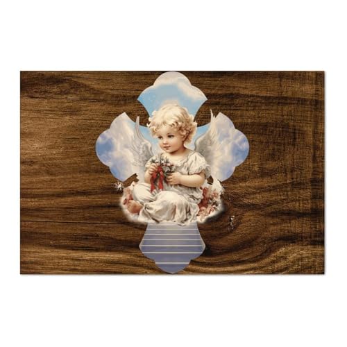 LMMIXEE Rustikale Holzschilder mit Bibelvers, Engelskreuz, Wandkunst, Retro-Schrift, Holzschild, Bauernhaus, Wanddekoration für Zuhause, Männerhöhle, Tür, Veranda, Gartenparty, 30,5 x 20,3 cm LMMIXEE Rustikale Holzschilder mit Bibelvers, Engelskreuz, Wandkunst, Retro-Schrift, Holzschild, Bauernhaus, Wanddekoration für Zuhause, Männerhöhle, Tür, Veranda, Gartenparty, 30,5 x 20,3 cm von LMMIXEE