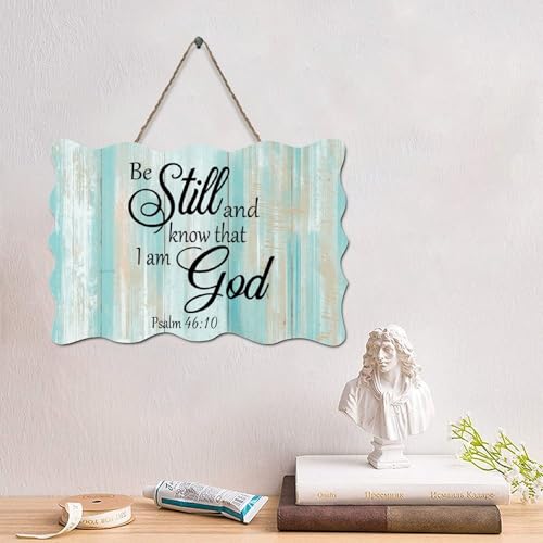 LMMIXEE Rustikale Holzschilder mit Bibelvers "Be Still And Know That I Am God", Psalm 46 10, Wandkunst, Retro-Schrift, Holzschild, Wanddekoration für Zuhause, Männerhöhle, Tür, Veranda, Garten, Party LMMIXEE Rustikale Holzschilder mit Bibelvers "Be Still And Know That I Am God", Psalm 46 10, Wandkunst, Retro-Schrift, Holzschild, Wanddekoration für Zuhause, Männerhöhle, Tür, Veranda, Garten, Party von LMMIXEE
